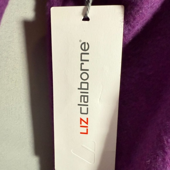 Liz Claiborne XL Coat Womens Wool Single Breasted Mid Length Jacket Purple - Picture 7 of 8